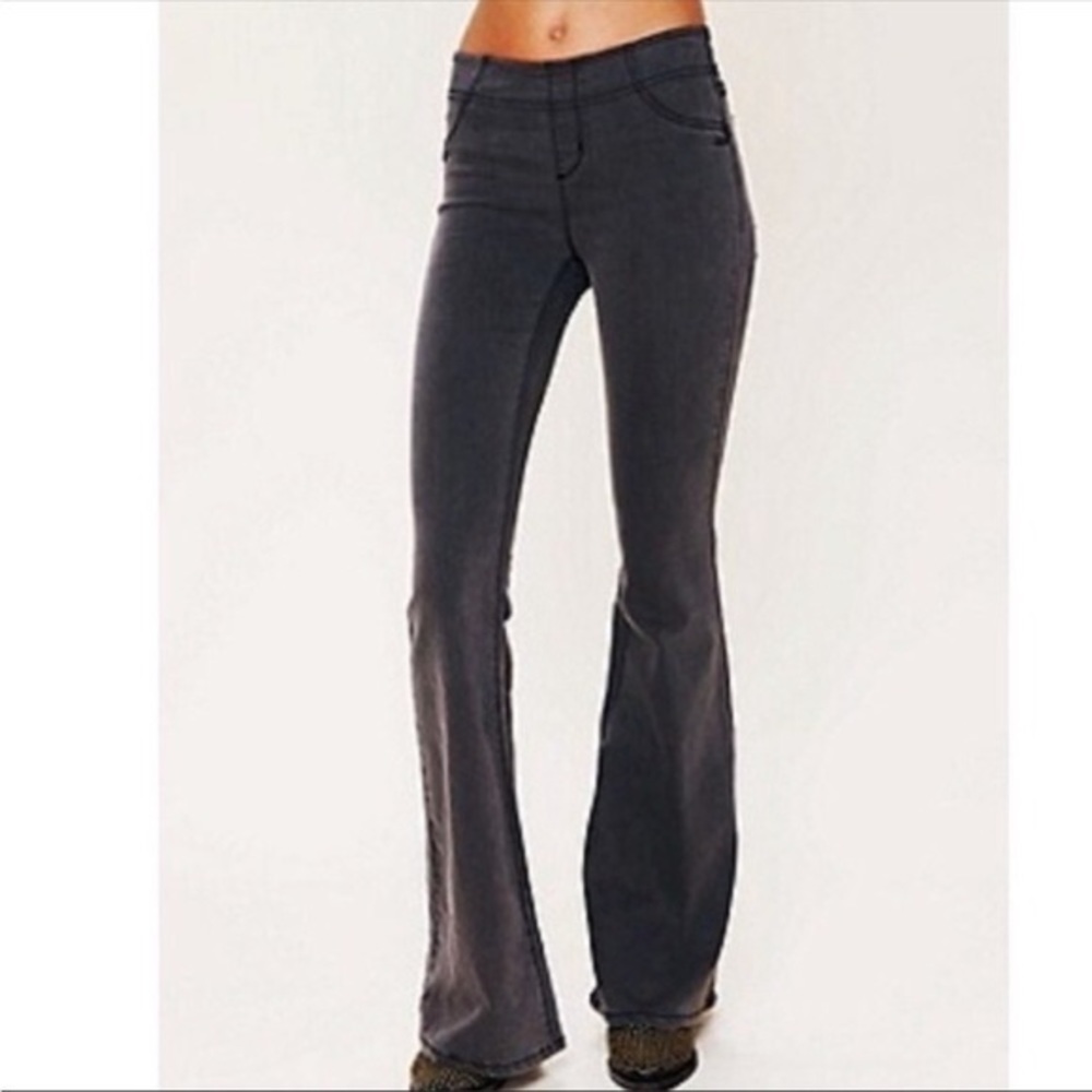 Free People Kick Flare pull on jeans black